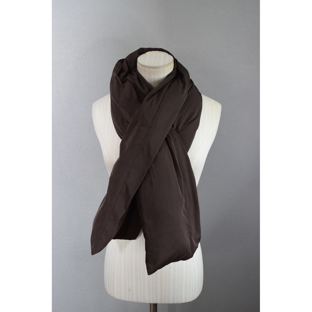 Vince Down Puffer Scarf OS Dark Brown Quilted Minimalist Women Winter